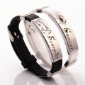 Benutzerdefinierte Name Band Ball personalisierbar Verschluss Christian Rubber Silikon Armband